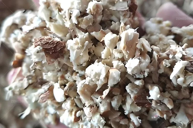 Pile of wet cassava residue with high initial moisture before drying