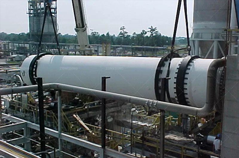 Rotary Dryer is drying the Quartz sand using in construction on Sand and gravel plant