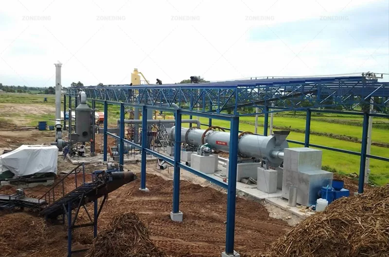The single-pass rotary dryer is working on the clay applied in the fields of ceramics, papermaking, coatings, etc.