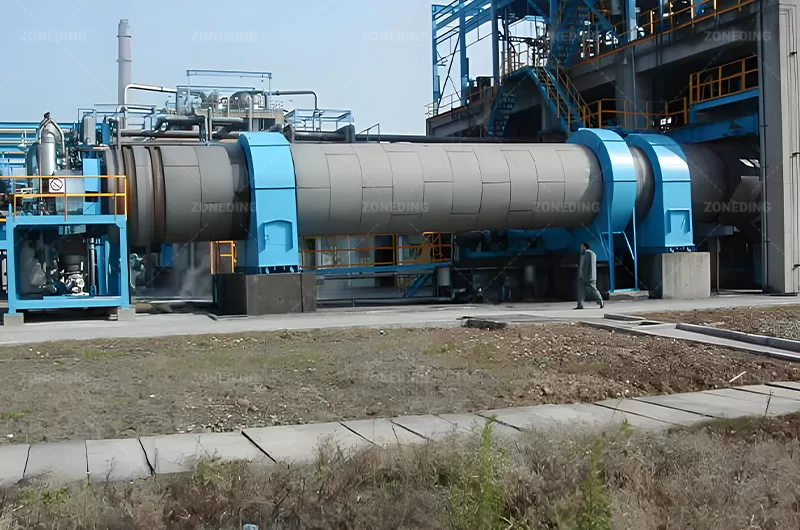 ZONEDINGMACHINE single-drum rotary dryer on customer site.