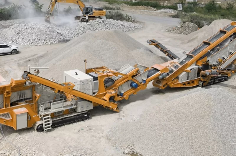 Crawler impact crusher machine sand production site