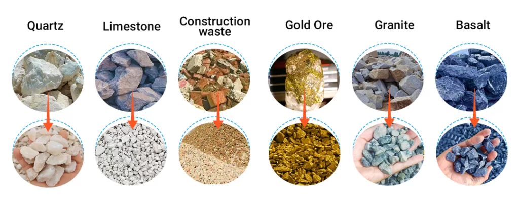 Mobile jaw crusher application materials