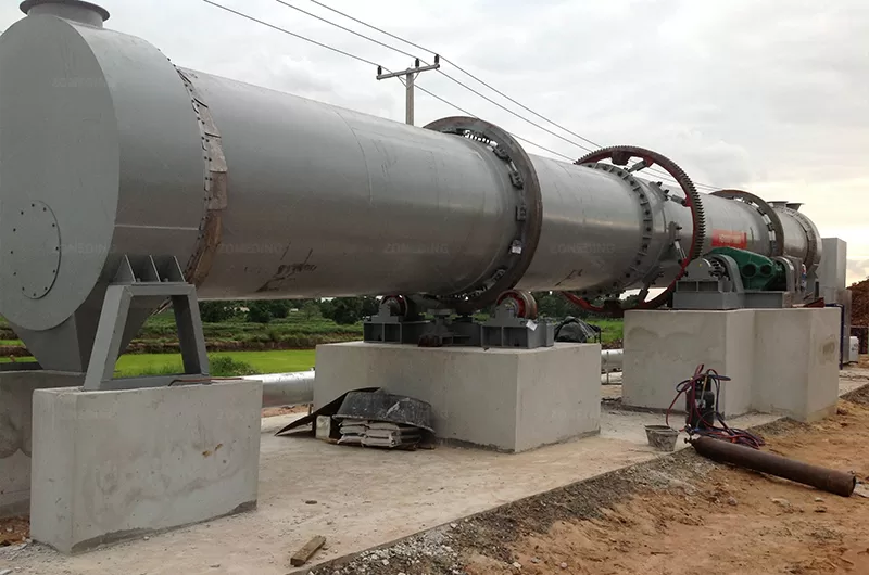 Ore dryer working site