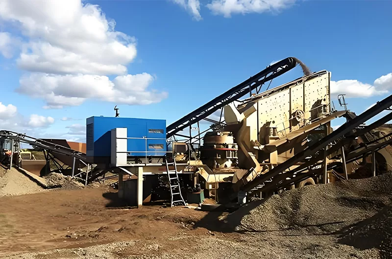 Mobile cone crusher working site