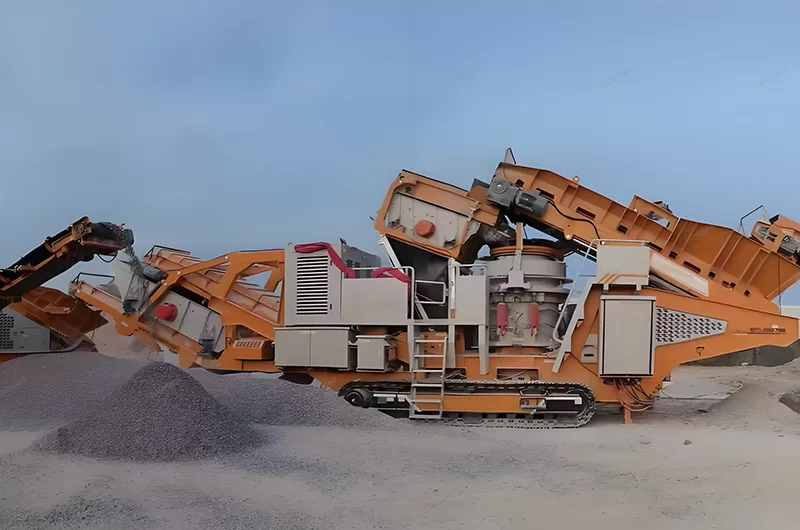 Mobile cone crusher working site