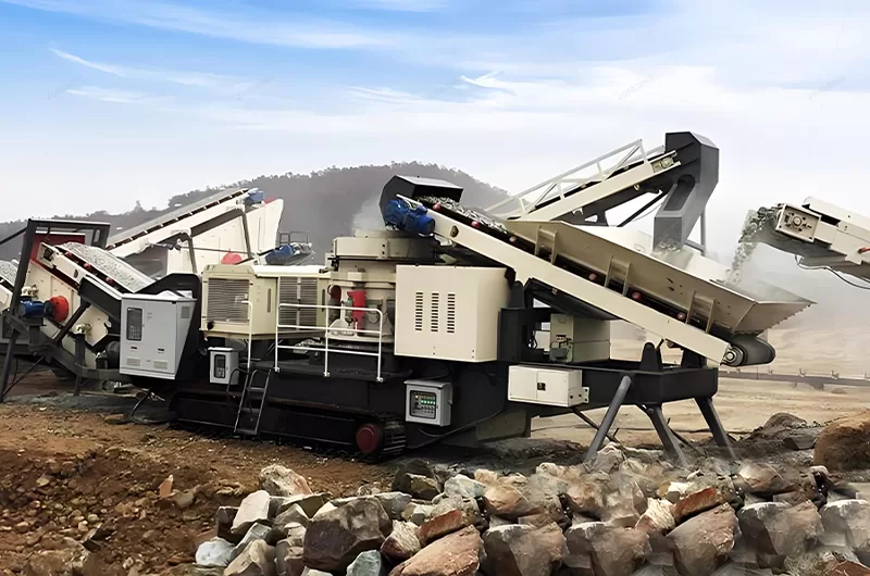 Mobile cone crusher working site
