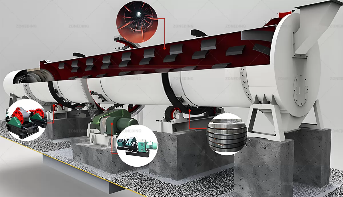 Ore Dryer Working Principle
