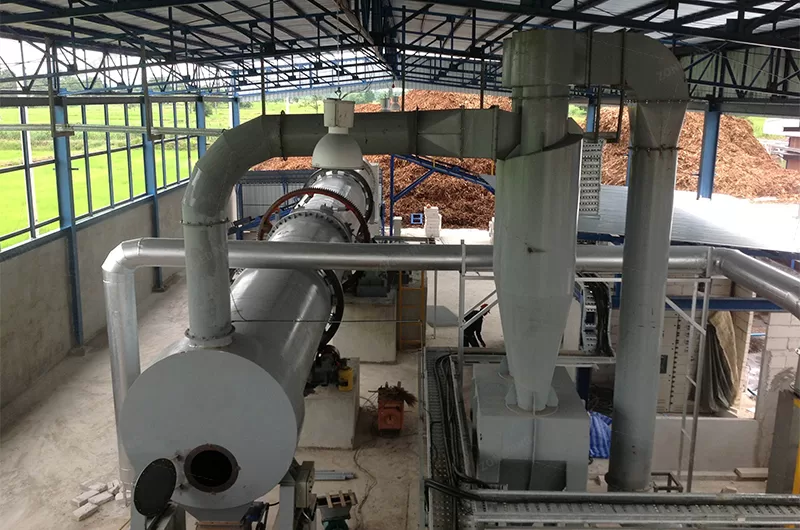 Sawdust dryer customer site