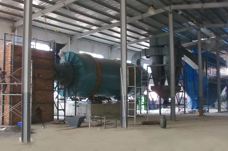 Three-drum dryer working site