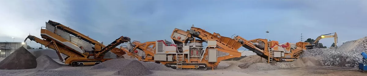 Mobile (jaw crusher, cone crusher, vibrating screen) operation site