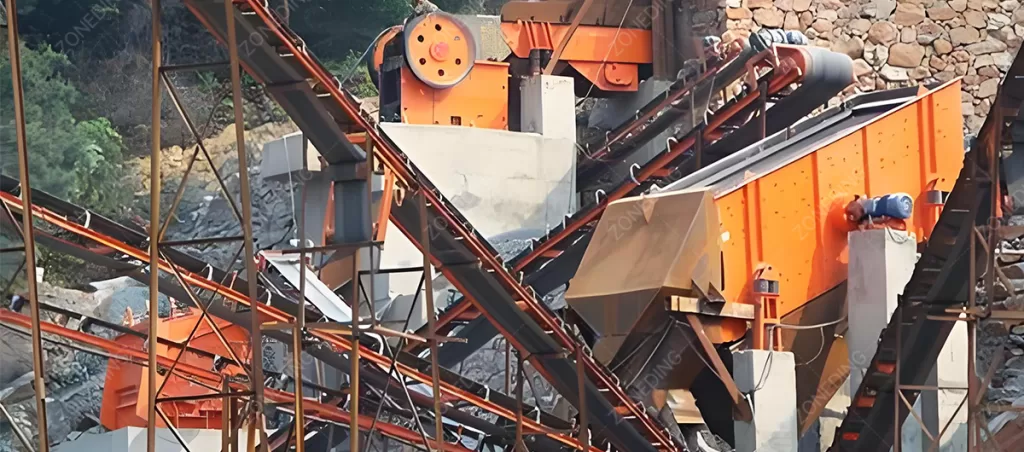 
800 t/h  basalt crushing production line site
