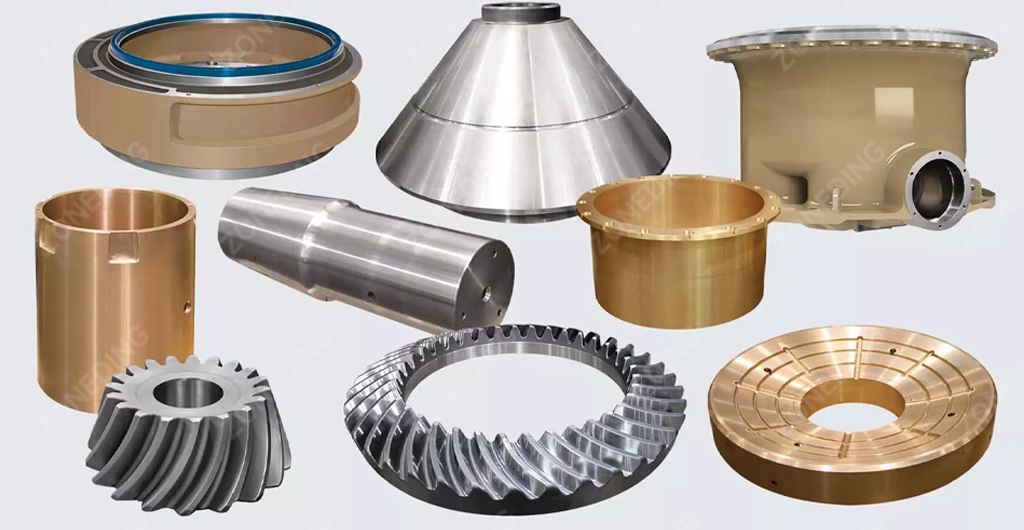 common spare parts in river stone crushing plant