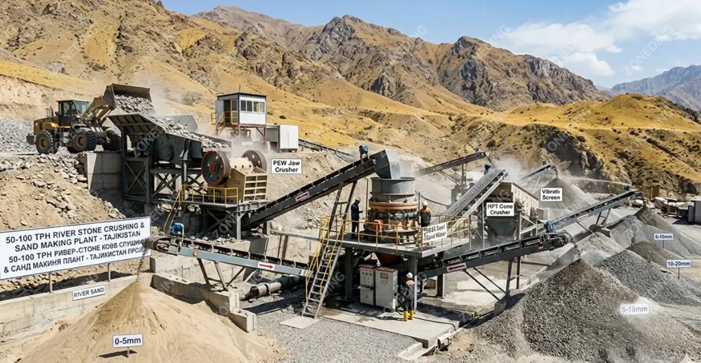 river stone crushing plant