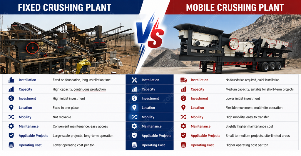 mobile crusher VS stationary crusher